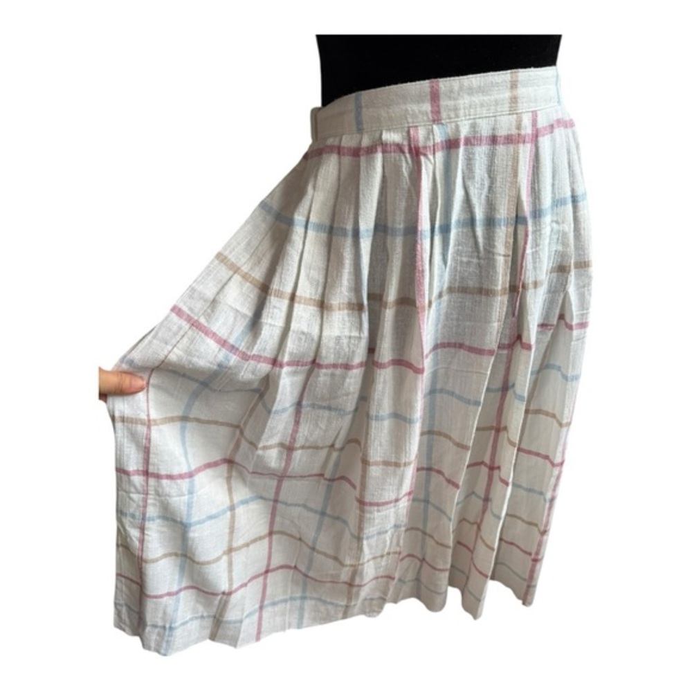 VTG 60s USA Made plaid Bohemian /beach lightweight‎ Maxi skirt sz Medium - Picture 2 of 7